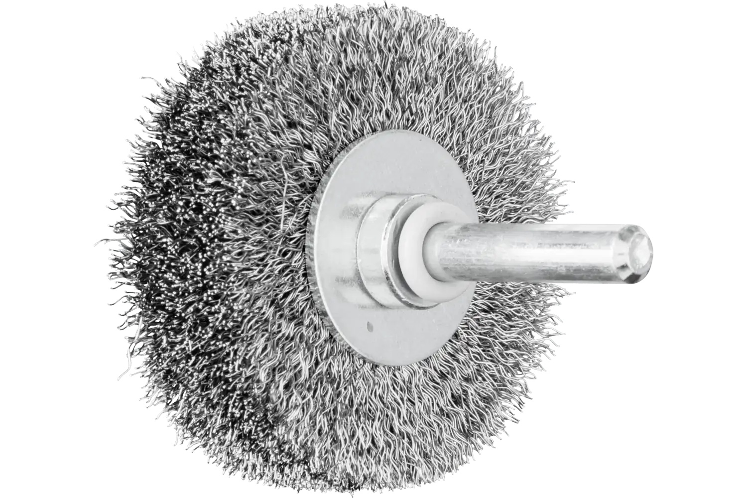 Picture of Pferd Crimped Mounted Wheel Brush 2" Dia. .008 Carbon Steel 1/4" Shank